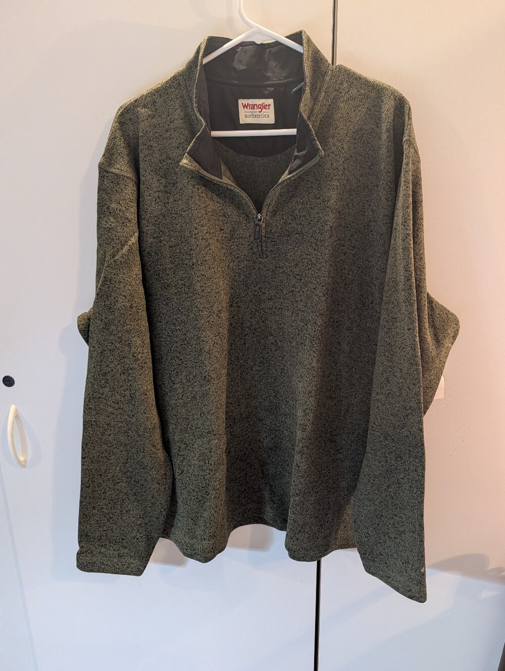 Wrangler XL Men's Olive Heather Quarter-Zip Pullover NWT